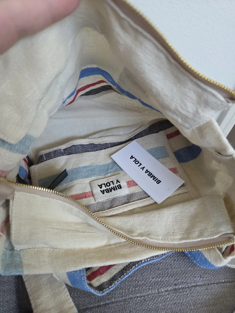 Bimba Y Lola linen mini bag Color-ECRU-NWT
